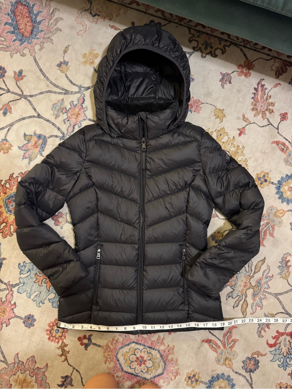 Calvin Klein Black Hooded Packable Puffer Jacket